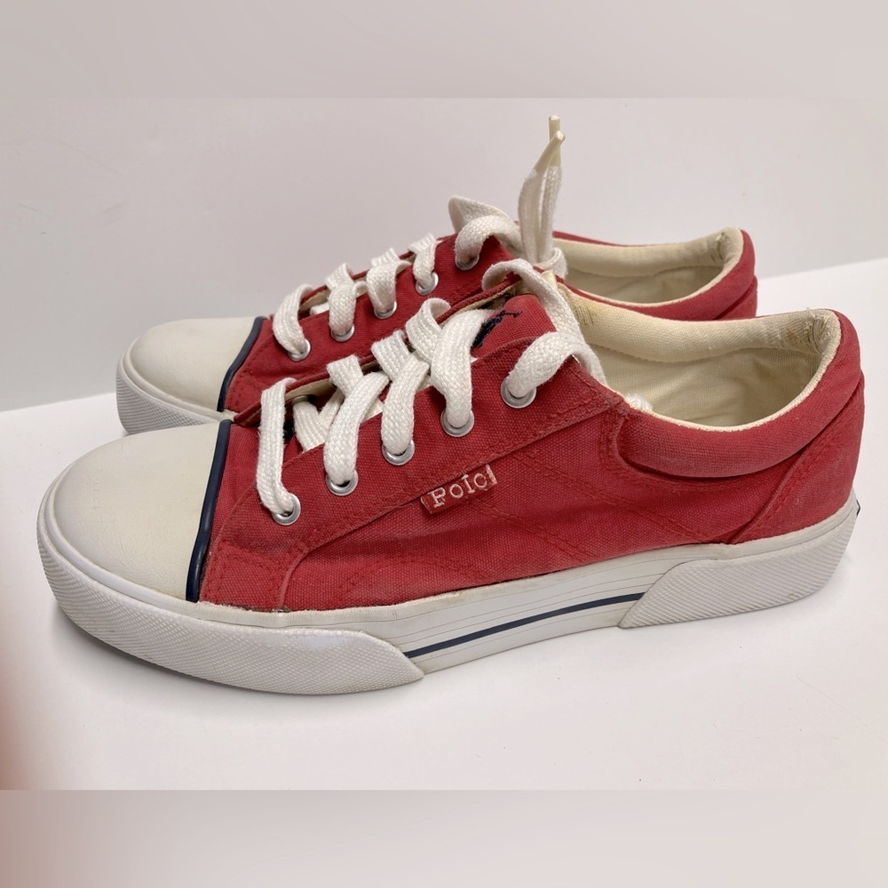 Polo Ralph Lauren Women’s Sneakers, Size 7B, Red/White